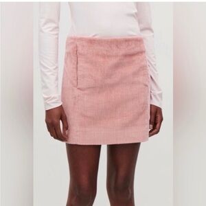 COS Pink Corduroy Mini Skirt.